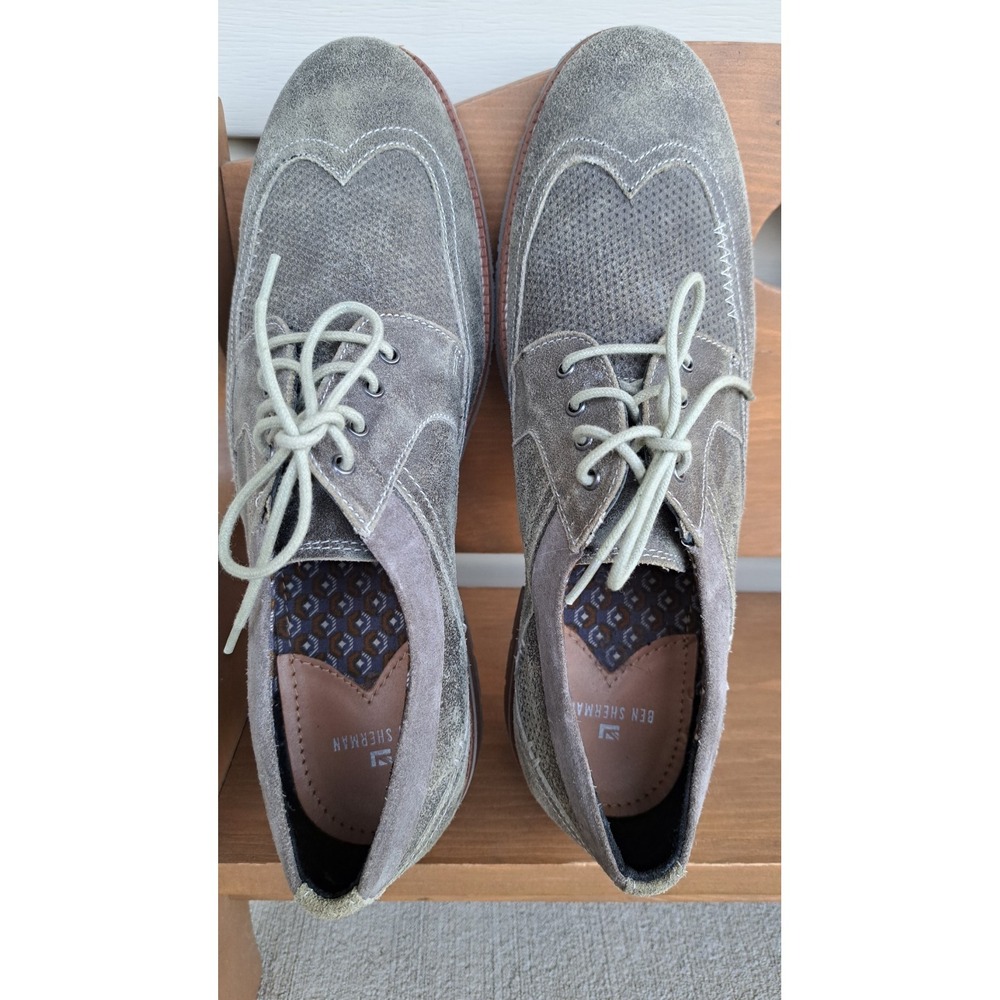 Ben Sherman Men's Grey Suede Wingtip Oxford Dress Shoes Size 13